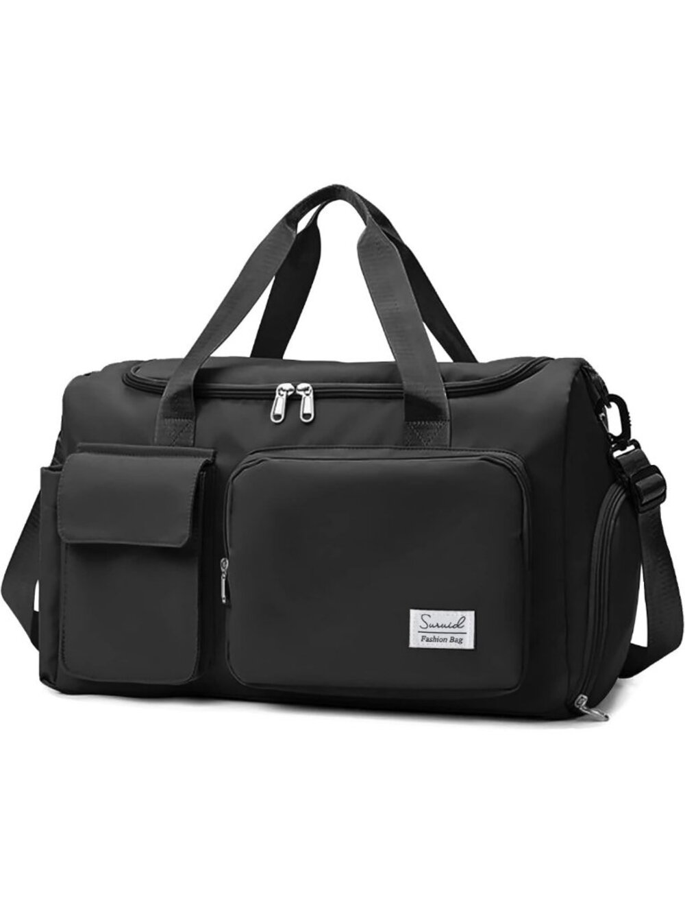 Versatile Gym Bag with Shoe Compartment | Sports Duffle for Travel & Yoga, Black